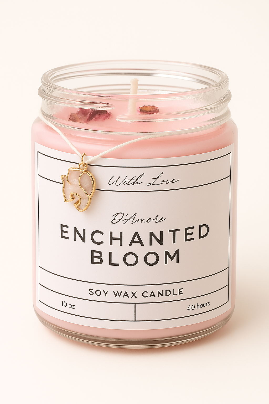 Charmé Rose Crystal Candle