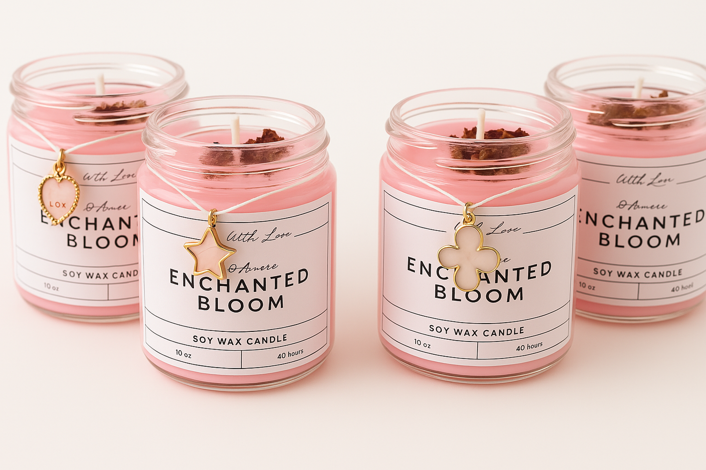 Charmé Rose Crystal Candle