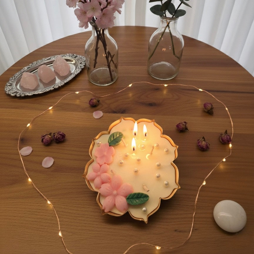 Gulabi Noor – Handcrafted Urli Candle