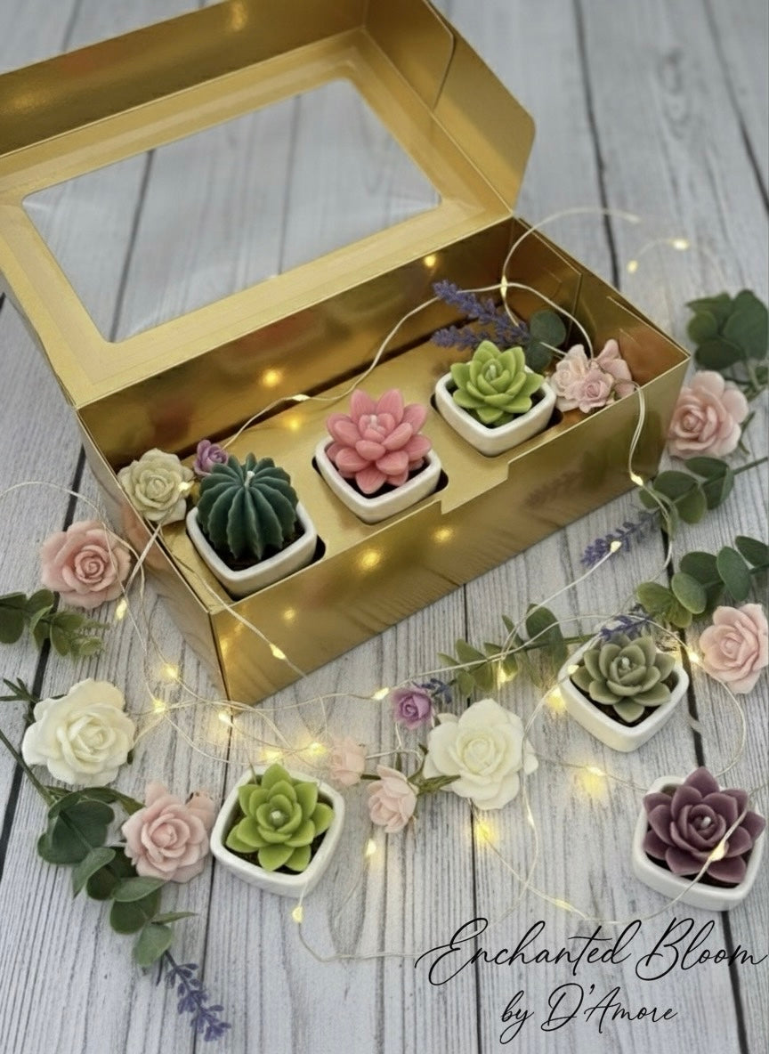 Botanic Bliss – Mini Succulent Candle Set