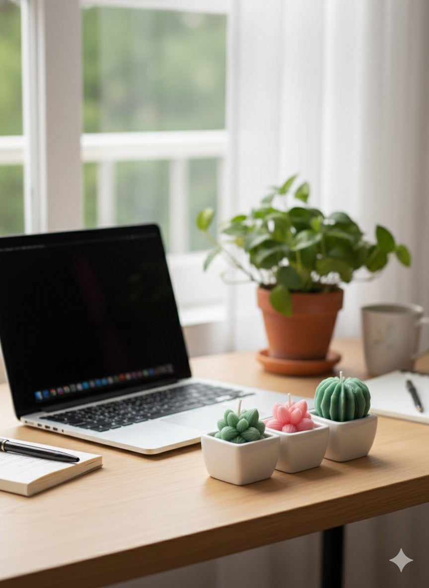 Botanic Bliss – Mini Succulent Candle Set